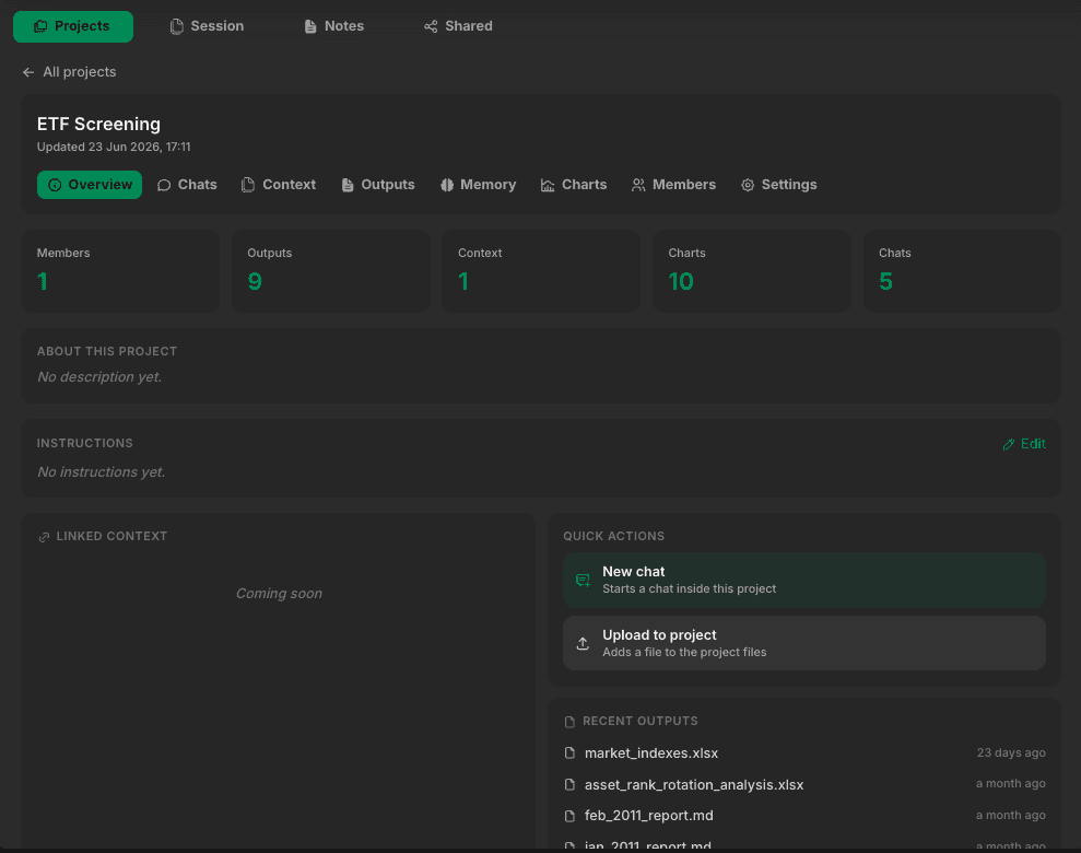 Projects module — 1