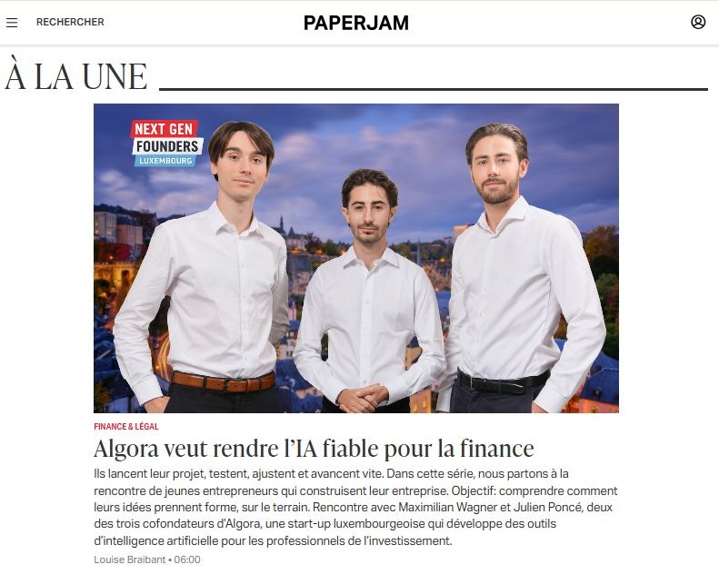Algora am Paperjam presentéiert