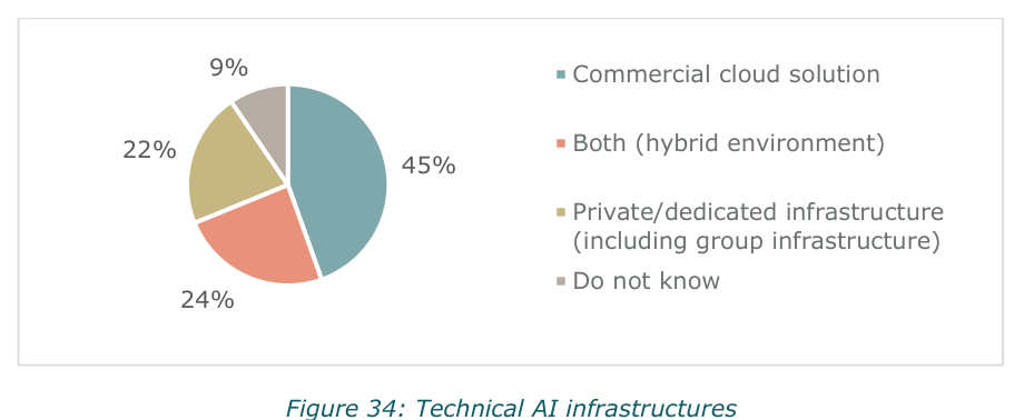 Technical infrastructure supporting AI processes. Source: CSSF/BCL, May 2025.